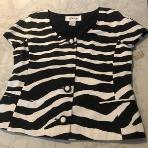 Zebra print jacket/top NWT